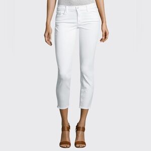 J Brand 835 Mid-Rise Cropped Skinny Jeans in Blanc White sz 32